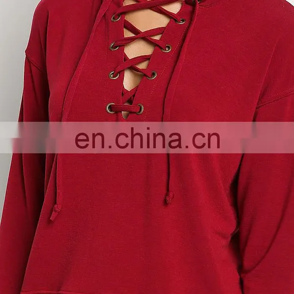 Fashion Cross Tops for Women/2016 New Fashion Women Blank Tops/plus Size Long Sleeve Women Tops in Black photo-3