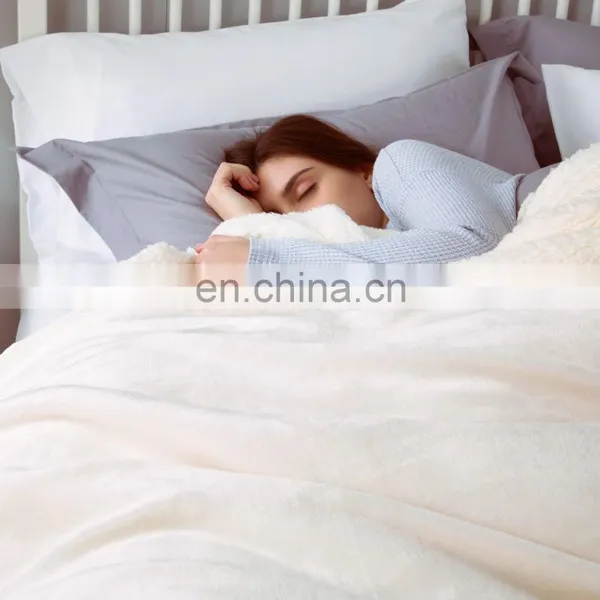Super Cream Tapestry Big King Size Microfiber Thick Sherpa Blanket For Sale photo-5