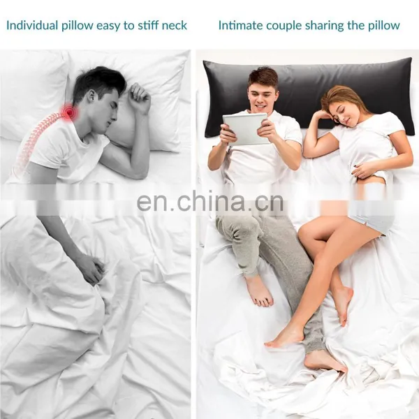 Soft 100% Polyester Real Silk Sleeping Cozy Home Black Plain Satin Body Pillow Case With Logo photo-3