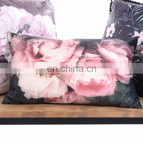 Home Decor Square 18x18 Inches Pillow Case Black and Purple Flowers Vintage Style Watercolor Decorative Pillowcase photo-7