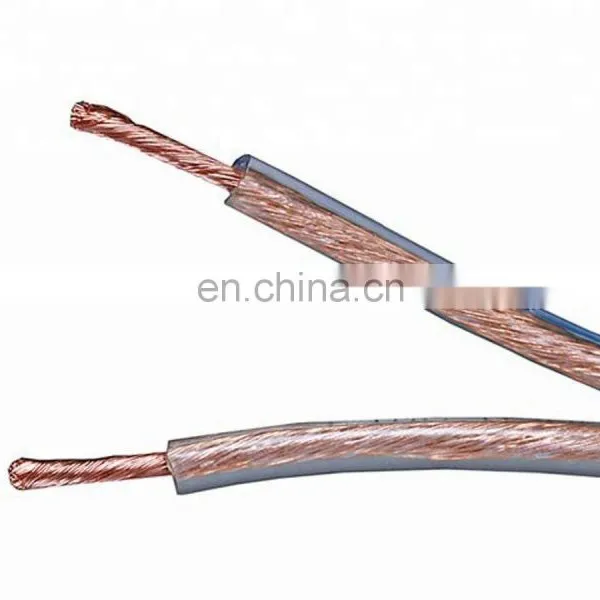 Transparent 12AWG 18AWG 22AWG 2 Core Flat Copper Stranded Speaker Cable photo-5