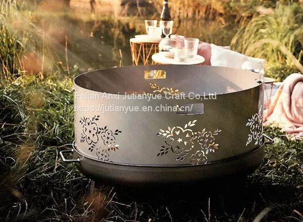 Upgraded] FEMOR Large 3 in 1 Fire Pit With BBQ Grill Shelf,Outdoor Metal Brazier Square Table Firepit Garden Patio Heater/BBQ/Ice Pit With Waterproof Cover (Fire Pit & Grill) photo-2
