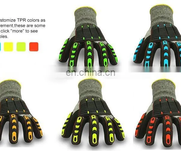 New Drilling Shockproof TPR Nitrile Coated Cut Resistant Gloves For Vibration Resistant photo-4