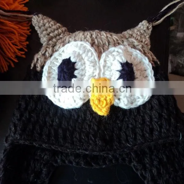 New Arrival - Crochet Black Owl Hat