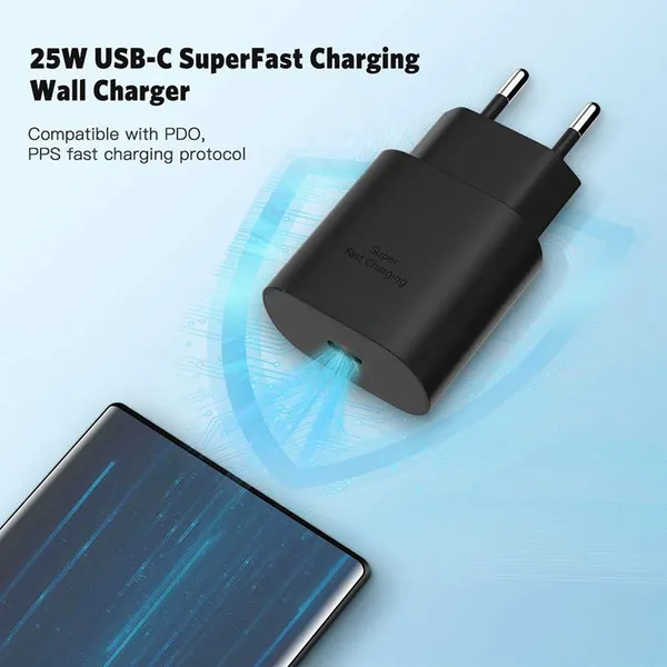 2022 Factory Price EU 25W Fast Chargers 25W TYPE-C Power Battery Charger for Samsung Note 10 S8 S9 photo-3