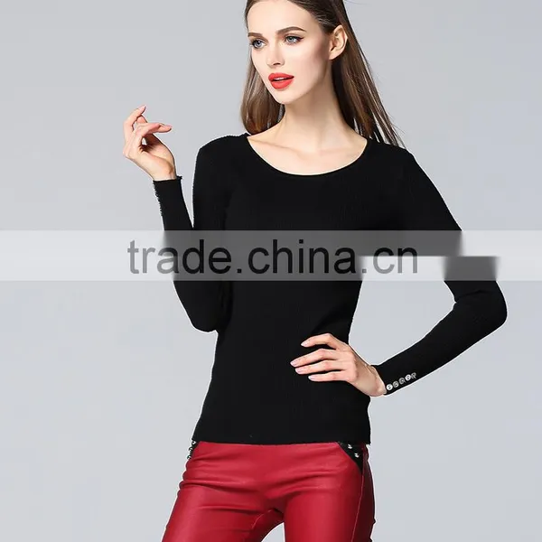Fashion Design Sweater Knit Fabric Big Collar Sweater for Girls photo-4