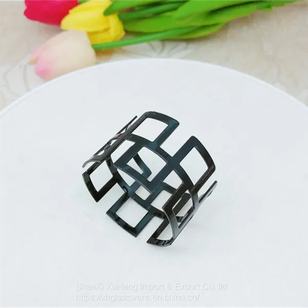 Wedding Party Holiday Banquet Christmas Dinner Delicate Serviette Buckles Hollow Out Design Gold Napkin Ring Holder photo-4