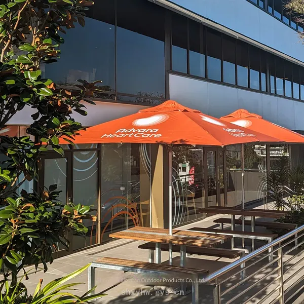 Hand-cranked Garden Parasol With Logo Printing Design, Suitable for Outdoor Use in Restaurants, Made of Aluminum Alloy photo-4