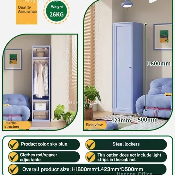 Forest Green Zero Formaldehyde | Modular Steel Wardrobe | Aesthetic Metal Storage for Modern Studio