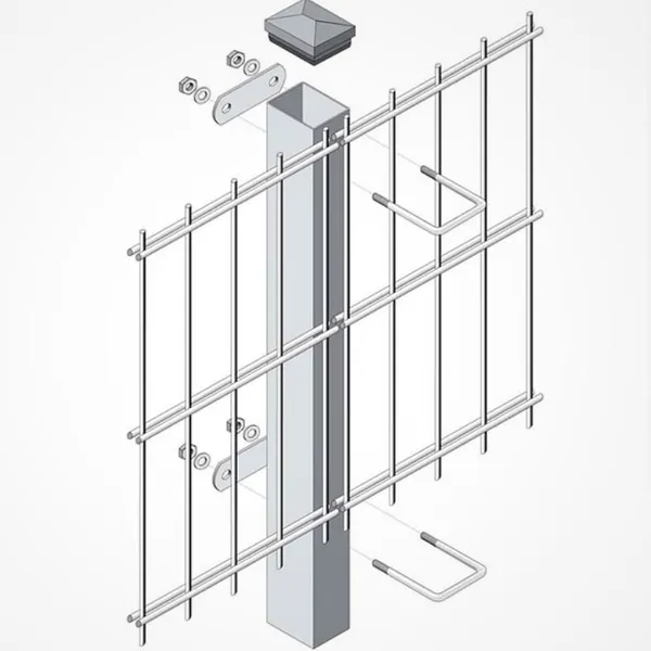 Galvanized Double Wire Mesh Fence With 2.5mm Wire Diameter for Industrial Security photo-4