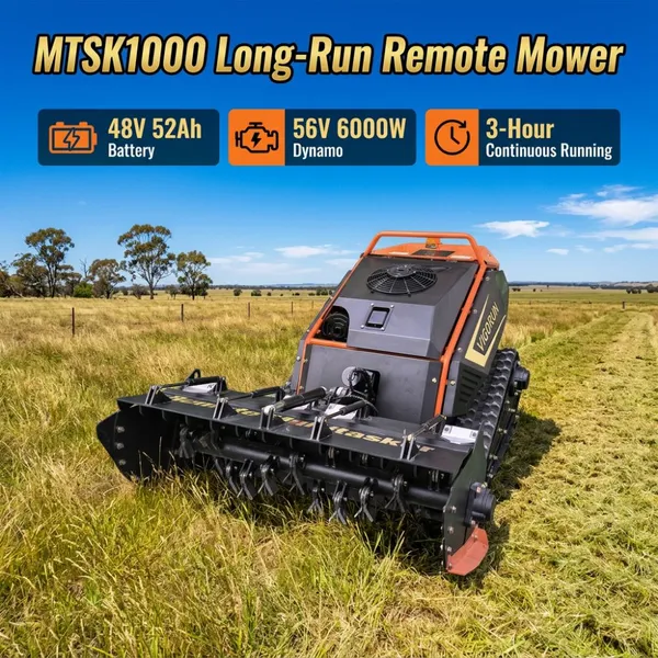 MTSK1000 Remote Control Tracked Flail Mower CE EPA Gasoline Powered 1000mm Cutting Width Multifunctional Grass Cutting Machine