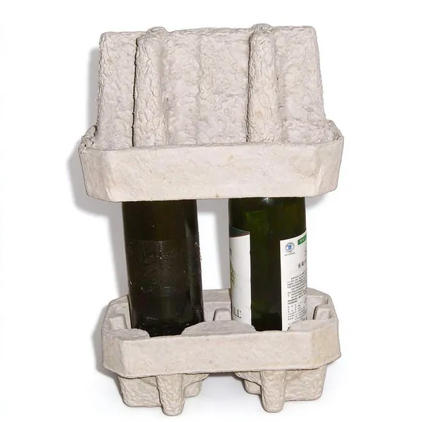 Molded Fiber 2-Bottle Insert With Free Replacement for Damaged Units and Custom Packaging Support