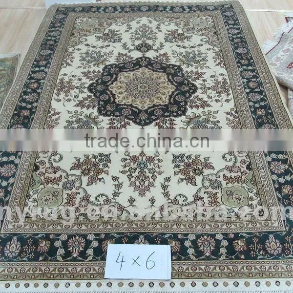 Handmade Chinese Weaver Pure Silk Industrial Navajo Rug