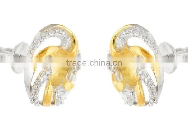 Two Tone Rhodium Plated Ring Earring Set photo-5
