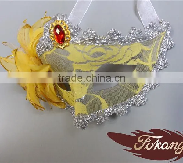 2016 Latest Selling Products PVC Venetian Mask With Artificial Flower Decoration photo-3