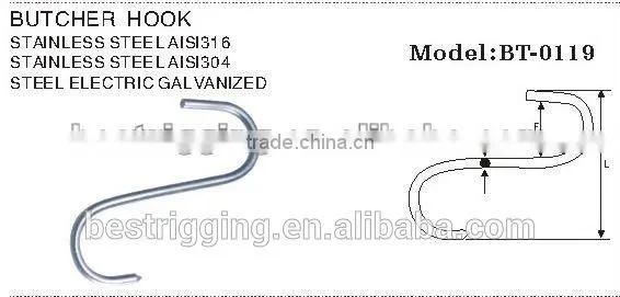 Meat Hook, S Hook,kitchen s Hook Chrome Plate Steel Electric Galvanized S Shaped Hook OEM Service photo-2
