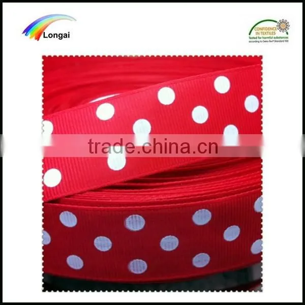 OEKO-TEX100 Wholesale Dots Printed Polyester Satin Ribbon for Gift Packaging photo-2