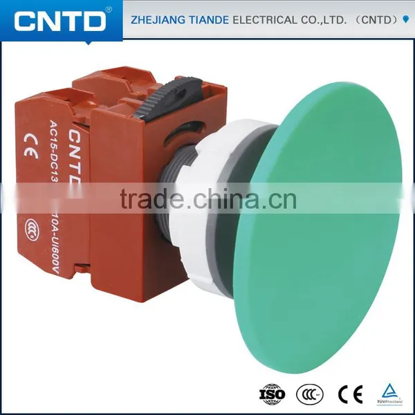 CNTD Stock Available Red/Green/Blue/Yellow Color Optional 22mm Mounting Hole Emergency Stop Switch 60mm Head Diameter (C2PNR6) photo-2