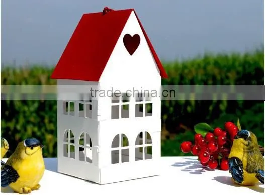 Red Top White House Top Creative Gift Iron Candle Holder J069 photo-3