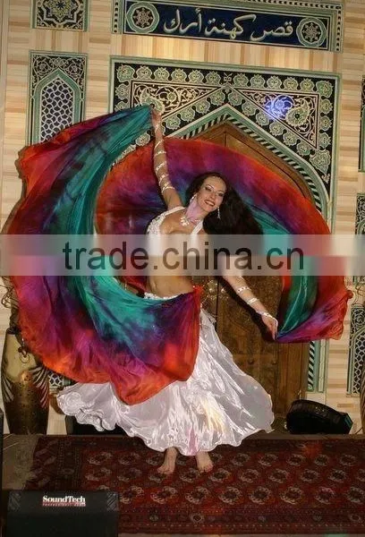 Mugal Semi Cricle Belly Dance Silk Veil,belly Dancer Silk Veils,belly Veils,dancer Veils photo-1