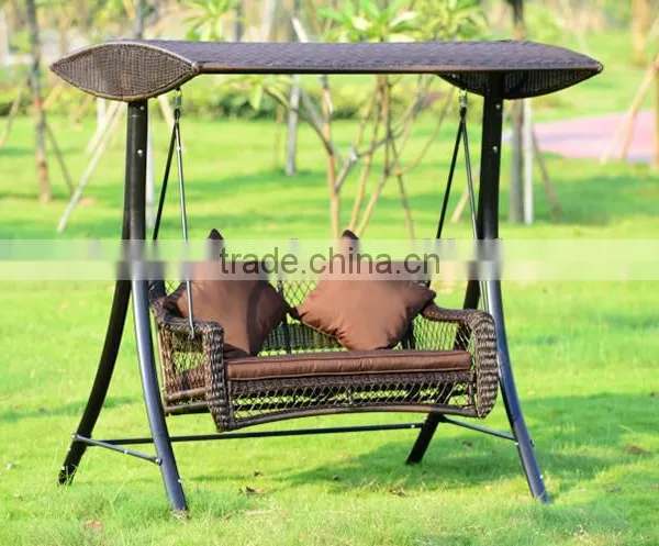 Durable Rattan Swing Chair With Canopy for Two People