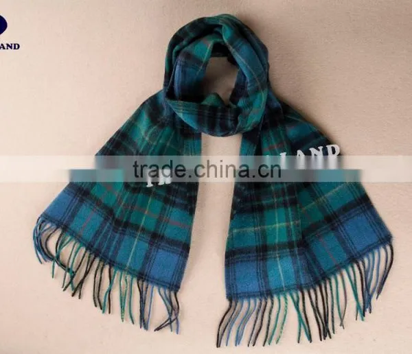 Wool Cashmere Scottish Tartan Scarf
