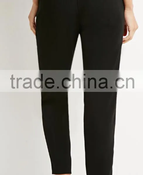 High Quality Casual New Arrival Women Black Flared Trousers Casual Pants photo-4
