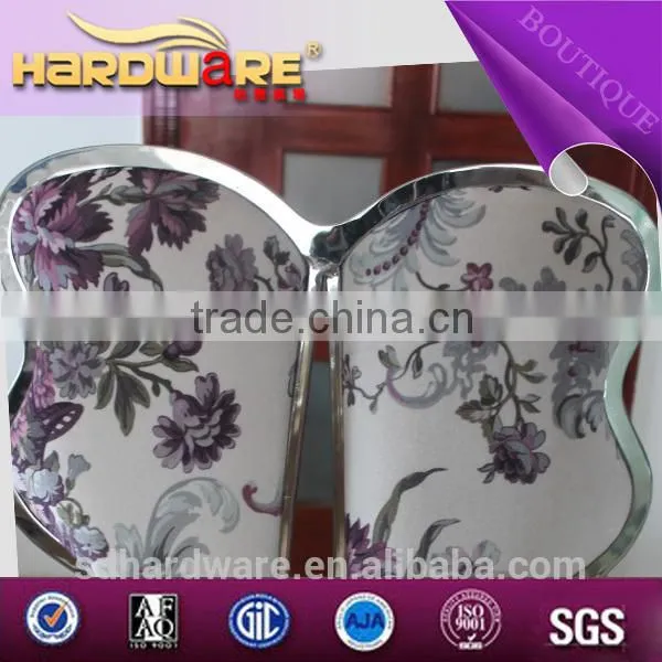 Flower Designs Fabric Painting With Stainless Steel Butterfly Shape Chair Frame photo-3