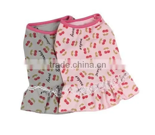 Cute Cherry Design High Quality Female Small Dog Clothes Made in China photo-2