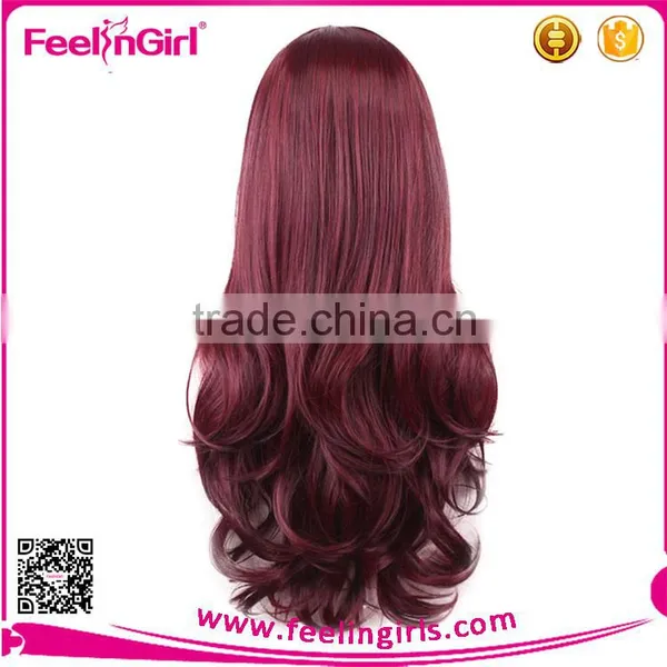 Women Sexy Long Red Synthetic Ombre Synthetic Wigs Quality Choice photo-5