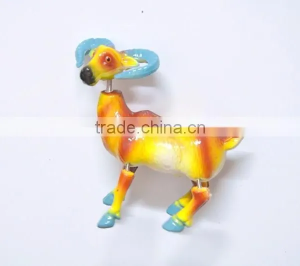 4 Inch Pearl Powder Colorful Goat Plastic Fridge Magnets photo-2
