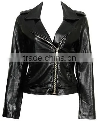 Italian Soft Genuine Lambskin Leather Slim Fit Asymmetrical Women Tail. photo-4