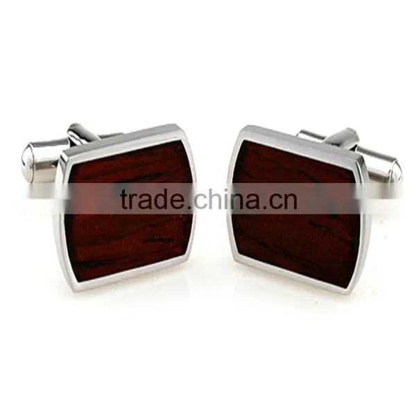 Groomsman Cufflinks With Onyx, Wood and Stainless Steel, Wood Keyhole Cufflinks