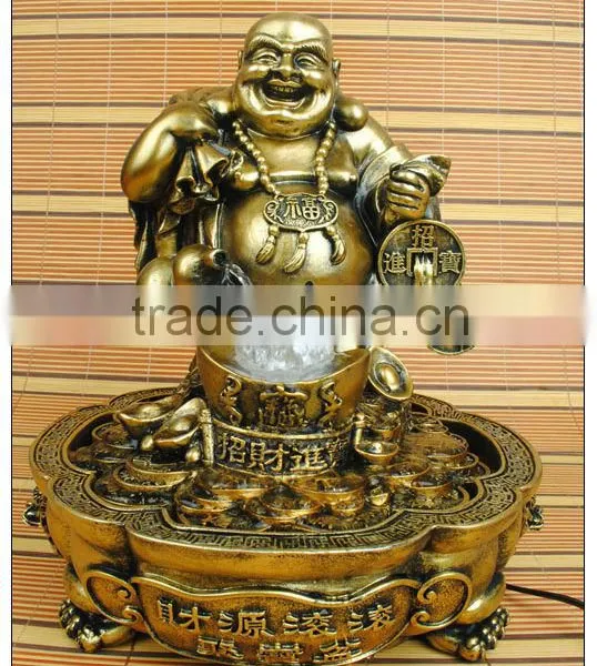 Chinese Luckly Buddha Resin Water Fountain