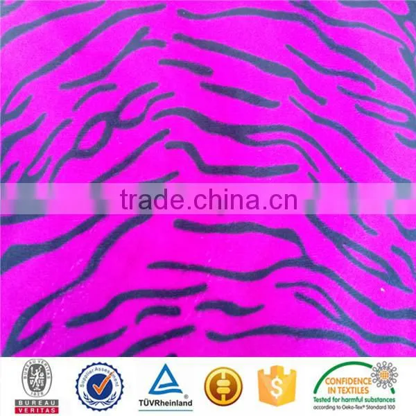 Animal Zebra Black Stripe Printed Velour for Sofa Cushion Pillow Garment photo-2