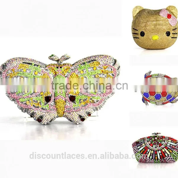 Vintage Fashion Green Apple Shaped Women Crystal Rhinestone Evening Clutch Purse Quality Choice photo-4