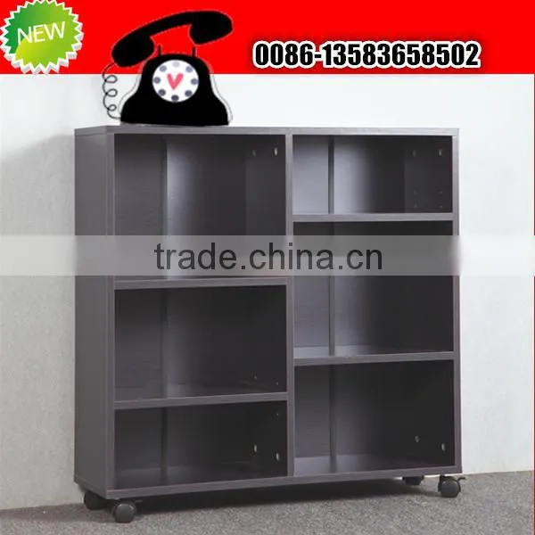 Cheap Wooden Movable Book Rack With Wheels