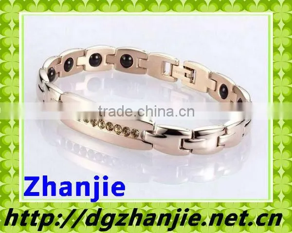 New Arrival Rose Luxury Diamond Bracelets Made of Pure Titanium#11006