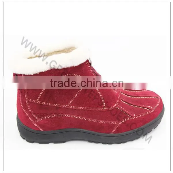Ankle Fur Lining Rubber Sole Leather Boots photo-3
