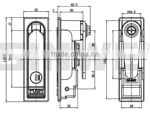 Die Casting Plane Industrial Cabinet Locks Plane Push Button Lock photo-2
