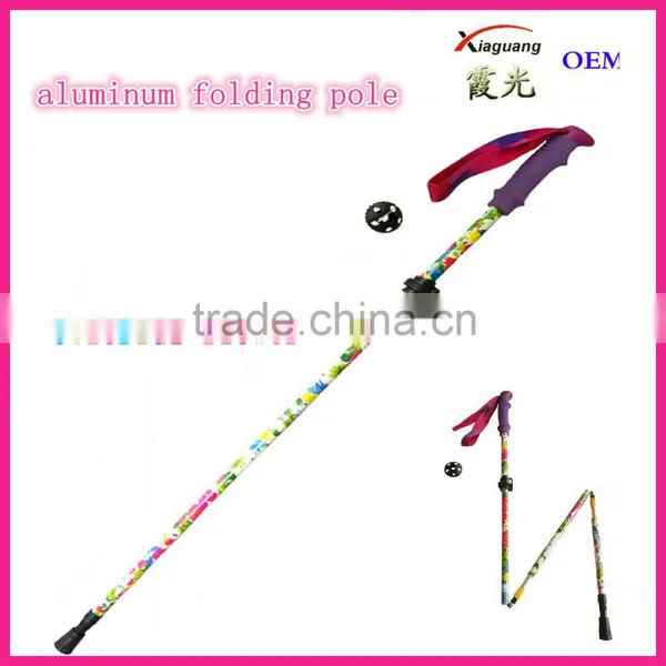 Colorful Aluminum 7075 t6 Folding Walking Stick Aluminum Extension Pole