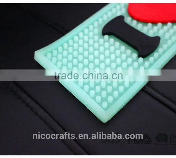 Save 10% Rectangle Soft Pvc Noctilucence Bar Mat, Custom Bar Spill Mat photo-5