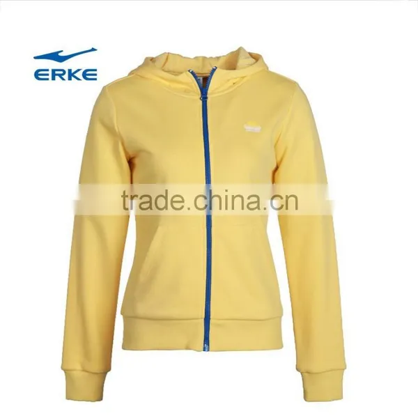 ERKE Woman Simple Hoodie for Girl Zip up Hoodie Long Sleeve Hoodie Women Sweatshirt Colorful Casual Outwear Wholesale/OEM