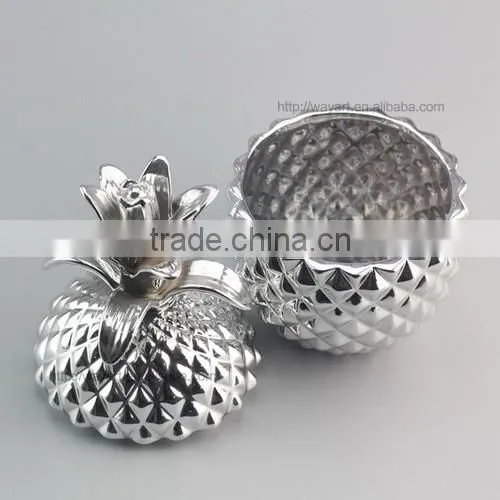 Decorative Gold Ceramic Pineapple Canister photo-4