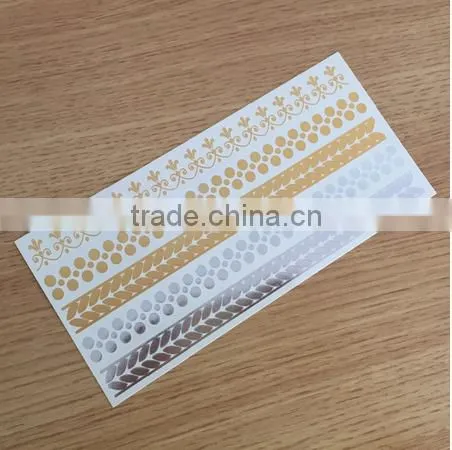 Gold and Silver Metallic Tattoo Stickers