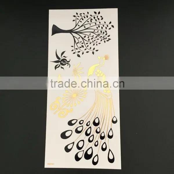 WMT-106 Bracelet & Necklace Design Temporary Flash Foil Tattoo Sticker photo-3