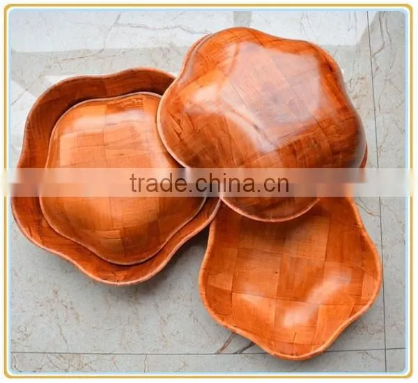 Pentagram Wooden Knitted Bowl for Putting Fruit photo-2