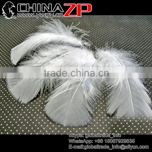 Trade Assurance ZPDECOR Crafts Factory Wholesale Bulk Bleached White Turkey Fluff Flat T-Base Body Plumage Feathers