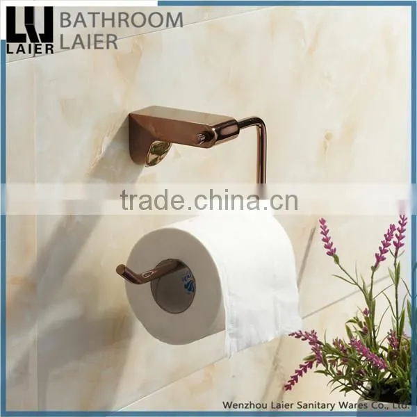 Promotional Fancy Design Zinc Alloy Rose Gold Finishing Bathroom Accessories Wall Mounted Toilet Paper Holder photo-2