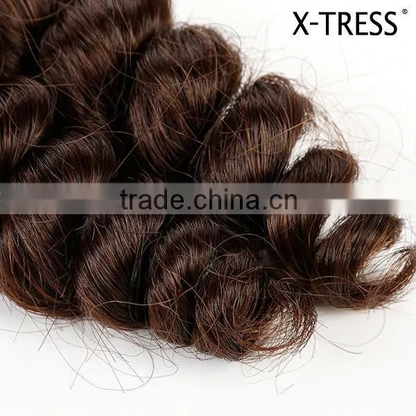 18inch Fumi Medium Brown 4 3 Pcs Good Quality High Tempreture Fibre Synthetic Hair Weft Bundle Weaves photo-5